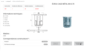 ECROU CAGE RONG (D4) (sachet de 20 pcs)