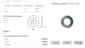 RONDELLE PLATE 7X14 (sachet de 90 pcs)