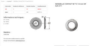 RONDELLE CONTACT 7X14 (sachet de 70 pcs) [30]