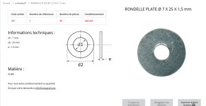 RONDELLE PLATE 7X24 (sachet de 40 pcs)