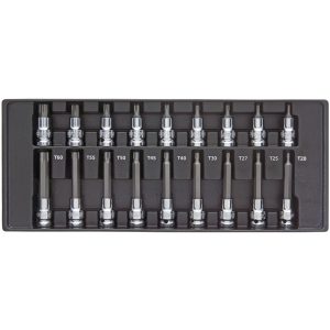 COFFRET DE DOUILLES EMBOUTS TORX 1/2" (18pcs)
