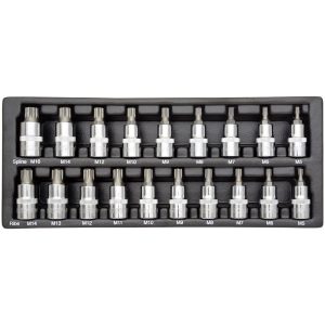 COFFRET DE DOUILLES RIBE (M5-M14)  SPLINE (M5-M16) - (19pcs)