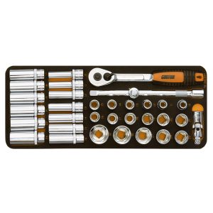 COFFRET MOUSSE DOUILLES + CLIQUET 1/2" (34pcs)