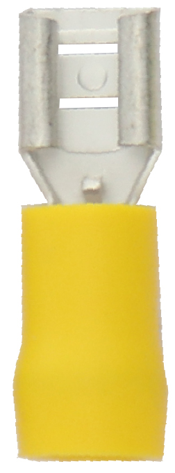 COSSE PLATE FEMELLE JAUNE 6.3x08mm (100)