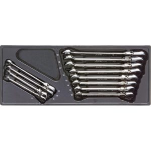 COFFRET CLES MIXTES ARTICULES + CLIQUET NON REVERSIBLE 8 à 19 (12pcs)